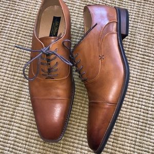 La Milano Mens Cap Toe Oxford Leather Lace Up